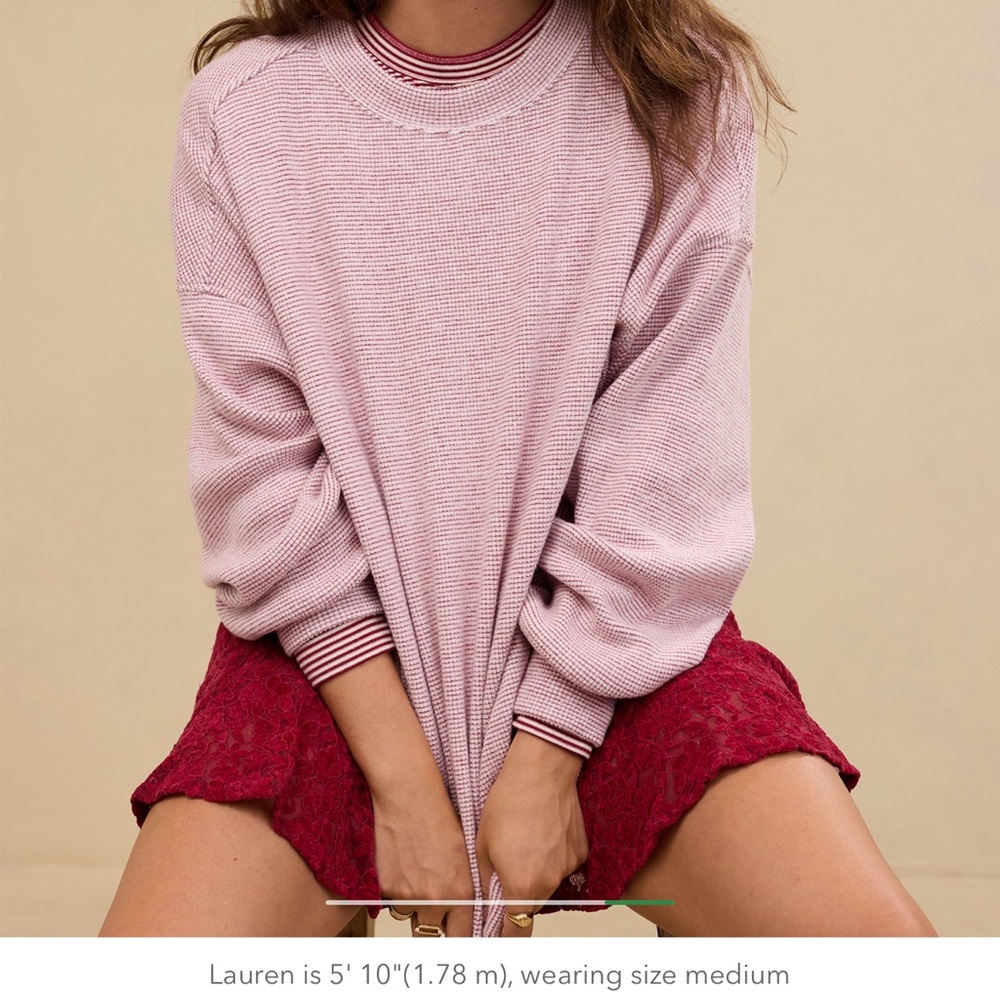 Aerie Getaway Waffle Sweatshirt🍒 - Picture 5 of 11
